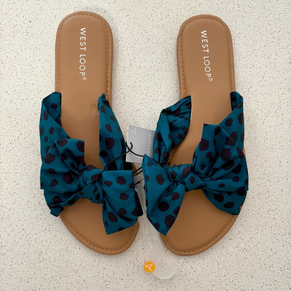 West Loop Teal Polka Dot Sandals